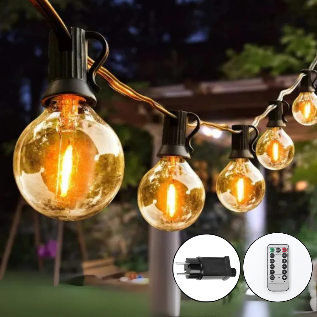G40 Outdoor Bulb String Lights Hanging - IP44 Rainproof G40 Globe LED Bulbs