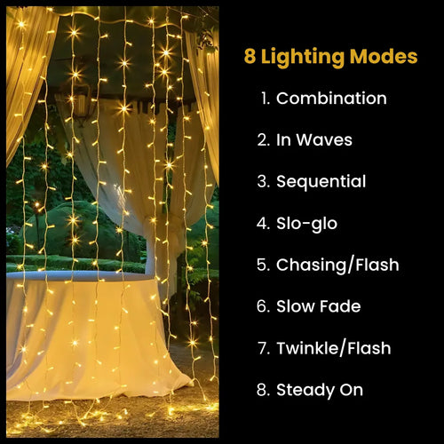 Curtain LED Lights | Warm White | Diwali Decoration