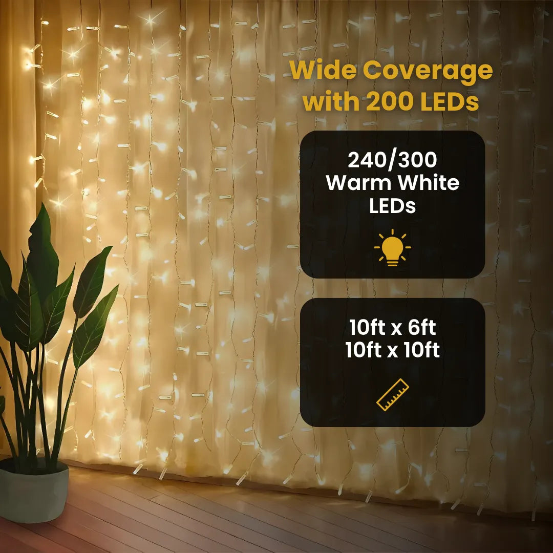Curtain LED Lights | Warm White | Diwali Decoration